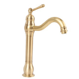 Single Handle Single Hole Vessel Sink Faucet Swivel Bathroom Faucet Hot and Cold Water Tap with 2 Hoses Copper