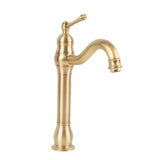 Single Handle Single Hole Vessel Sink Faucet Swivel Bathroom Faucet Hot and Cold Water Tap with 2 Hoses Copper