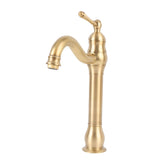 Single Handle Single Hole Vessel Sink Faucet Swivel Bathroom Faucet Hot and Cold Water Tap with 2 Hoses Copper