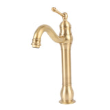Single Handle Single Hole Vessel Sink Faucet Swivel Bathroom Faucet Hot and Cold Water Tap with 2 Hoses Copper