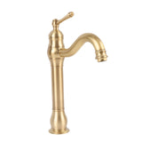 Single Handle Single Hole Vessel Sink Faucet Swivel Bathroom Faucet Hot and Cold Water Tap with 2 Hoses Copper