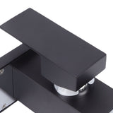 LED Bathroom Sink Faucet Black Waterfall Single Hole Handle Vanity Faucet with 2 Water Pipes