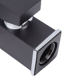 LED Bathroom Sink Faucet Black Waterfall Single Hole Handle Vanity Faucet with 2 Water Pipes