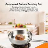 26 x 5cm Fry Pan Stainless Steel Steak Pot Composite Bottom Stew Meat Fried Eggs Cooking Tools