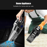 Multifunction 120W 4‑In‑1 USB Rechargeable Cordless Vacuum Cleaner with Light for Home Car Use