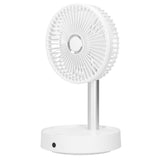 Mini Shake Head Fan Portable Folding Telescopic Electric Fan for Home Office OutdoorWhite