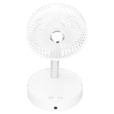 Mini Shake Head Fan Portable Folding Telescopic Electric Fan for Home Office OutdoorWhite