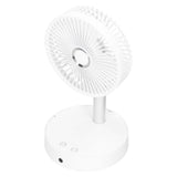 Mini Shake Head Fan Portable Folding Telescopic Electric Fan for Home Office OutdoorWhite