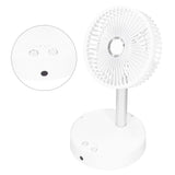 Mini Shake Head Fan Portable Folding Telescopic Electric Fan for Home Office OutdoorWhite