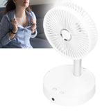 Mini Shake Head Fan Portable Folding Telescopic Electric Fan for Home Office OutdoorWhite