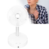 Mini Shake Head Fan Portable Folding Telescopic Electric Fan for Home Office OutdoorWhite