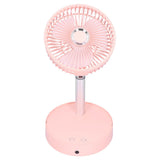 Mini Shake Head Fan Portable Folding Telescopic Electric Fan for Home Office OutdoorPink In Australia - Darrahopens