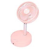 Mini Shake Head Fan Portable Folding Telescopic Electric Fan for Home Office OutdoorPink