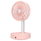 Mini Shake Head Fan Portable Folding Telescopic Electric Fan for Home Office OutdoorPink