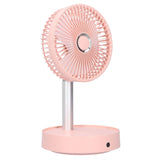 Mini Shake Head Fan Portable Folding Telescopic Electric Fan for Home Office OutdoorPink