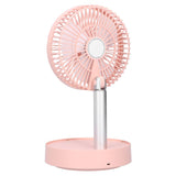 Mini Shake Head Fan Portable Folding Telescopic Electric Fan for Home Office OutdoorPink