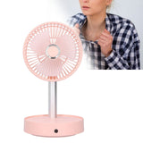 Mini Shake Head Fan Portable Folding Telescopic Electric Fan for Home Office OutdoorPink