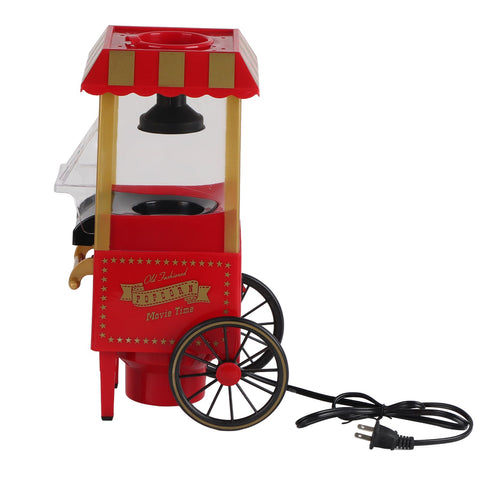 Red Retro Model Automatic Popcorn Machine Household Corn Popper for Party Birthday GiftEU Plug 220V