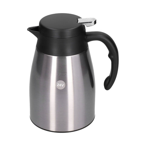 24V 1200ml Car Water Heater Pot with Base Portable Stainless Steel Electric Kettle Pot for Truck CarWhite In Australia - Darrahopens