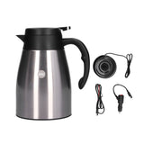 24V 1200ml Car Water Heater Pot with Base Portable Stainless Steel Electric Kettle Pot for Truck CarWhite In Australia - Darrahopens