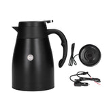 24V 1200ml Car Water Heater Pot with Base Portable Stainless Steel Electric Kettle Pot for Truck CarMatte Black In Australia - Darrahopens