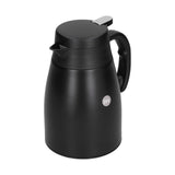 24V 1200ml Car Water Heater Pot with Base Portable Stainless Steel Electric Kettle Pot for Truck CarMatte Black