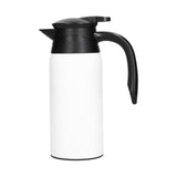 800ml Electric Teapot with Base Large Capacity Portable Insulation Water Heater Pot Kettle for CarIvory White