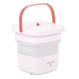 Mini Washing Machine Foldable Small Washing Machine Wash and Dry with Drain Basket for Kids Clothes Underwear Apartment Dorm Camping 100‑240V Pink EU Plug In Australia - Darrahopens