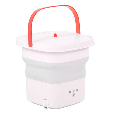 Mini Washing Machine Foldable Small Washing Machine Wash and Dry with Drain Basket for Kids Clothes Underwear Apartment Dorm Camping 100‑240V Pink EU Plug In Australia - Darrahopens