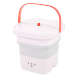 Mini Washing Machine Foldable Small Washing Machine Wash and Dry with Drain Basket for Kids Clothes Underwear Apartment Dorm Camping 100‑240V Pink EU Plug
