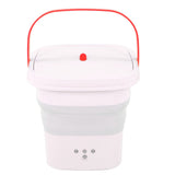Mini Washing Machine Foldable Small Washing Machine Wash and Dry with Drain Basket for Kids Clothes Underwear Apartment Dorm Camping 100‑240V Pink EU Plug