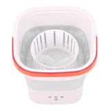 Mini Washing Machine Foldable Small Washing Machine Wash and Dry with Drain Basket for Kids Clothes Underwear Apartment Dorm Camping 100‑240V Pink EU Plug