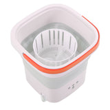 Mini Washing Machine Foldable Small Washing Machine Wash and Dry with Drain Basket for Kids Clothes Underwear Apartment Dorm Camping 100‑240V Pink EU Plug