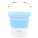 Portable Foldable Washing Machine Large Capacity Low Noise Mini Small Washer for Home 100‑240V Blue+White EU Plug