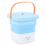 Portable Foldable Washing Machine Large Capacity Low Noise Mini Small Washer for Home 100‑240V Blue+White EU Plug