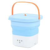 Portable Foldable Washing Machine Large Capacity Low Noise Mini Small Washer for Home 100‑240V Blue+White EU Plug