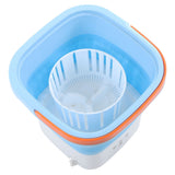 Portable Foldable Washing Machine Large Capacity Low Noise Mini Small Washer for Home 100‑240V Blue+White EU Plug