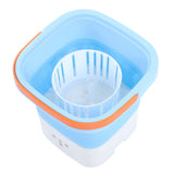 Portable Foldable Washing Machine Large Capacity Low Noise Mini Small Washer for Home 100‑240V Blue+White EU Plug