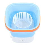 Portable Foldable Washing Machine Large Capacity Low Noise Mini Small Washer for Home 100‑240V Blue+White EU Plug