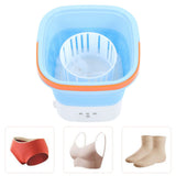 Portable Foldable Washing Machine Large Capacity Low Noise Mini Small Washer for Home 100‑240V Blue+White EU Plug