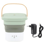 Portable Foldable Washing Machine Large Capacity Low Noise Mini Small Washer for Home 100‑240V Green+White EU Plug