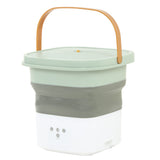 Portable Foldable Washing Machine Large Capacity Low Noise Mini Small Washer for Home 100‑240V Green+White EU Plug