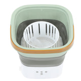 Portable Foldable Washing Machine Large Capacity Low Noise Mini Small Washer for Home 100‑240V Green+White EU Plug