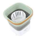 Portable Foldable Washing Machine Large Capacity Low Noise Mini Small Washer for Home 100‑240V Green+White EU Plug