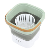 Portable Foldable Washing Machine Large Capacity Low Noise Mini Small Washer for Home 100‑240V Green+White EU Plug