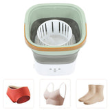 Portable Foldable Washing Machine Large Capacity Low Noise Mini Small Washer for Home 100‑240V Green+White EU Plug