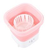 Portable Foldable Washing Machine Large Capacity Low Noise Mini Small Washer for Home 100‑240V Pink+White US Plug