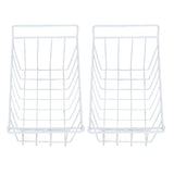 2Pcs Freezer Wire Storage Basket Organizer Bin Hanging Metal Rack with PE Coating L 41.5cm X W 24.5cm X H 20cm