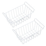 2Pcs Freezer Wire Storage Basket Organizer Bin Hanging Metal Rack with PE Coating L 42.5cm X W 24.5cm X H 20cm
