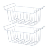 2Pcs Freezer Wire Storage Basket Organizer Bin Hanging Metal Rack with PE Coating L 44.5cm X W 24.5cm X H 20cm